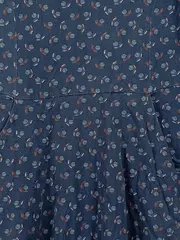 Vorschaubild 2 von Damen Freizeitkleid Langarm Blumenmuster Gr. 36/S Blau