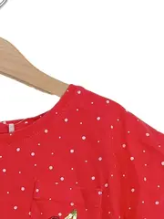 Vorschaubild 2 von Kinder T-Shirt Rot Gr. 152 Punkte Kirschen Applikation Baumwolle