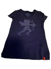 Vorschaubild 1 von EDC Damen T-Shirt Baumwolle Kurzarm Grafik Blau Gr. 38 M Freizeit