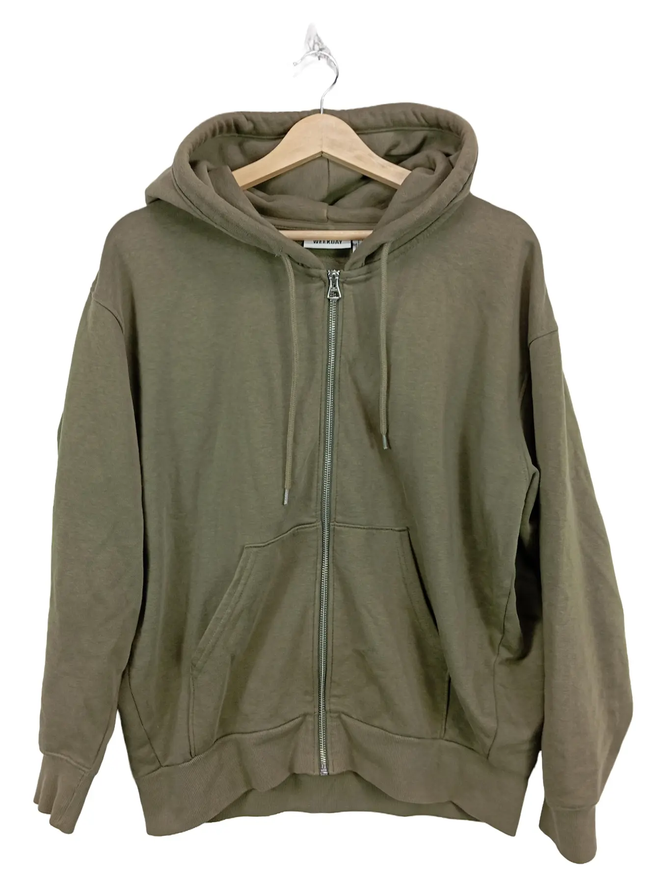 WEEKDAY Kapuzenpullover Herren Gr. 44;XS Grün Casual Hoodie Reißverschluss