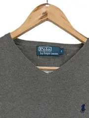 Vorschaubild 4 von Herren Pullover Grau Gr. S Casual Baumwolle V-Ausschnitt