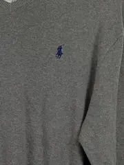 Vorschaubild 2 von Herren Pullover Grau Gr. S Casual Baumwolle V-Ausschnitt