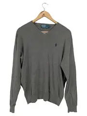 Vorschaubild 1 von Herren Pullover Grau Gr. S Casual Baumwolle V-Ausschnitt