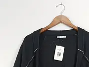 Vorschaubild 2 von Damen Strickjacke Schwarz Gr. 38/M Casual Baumwolle Cardigan