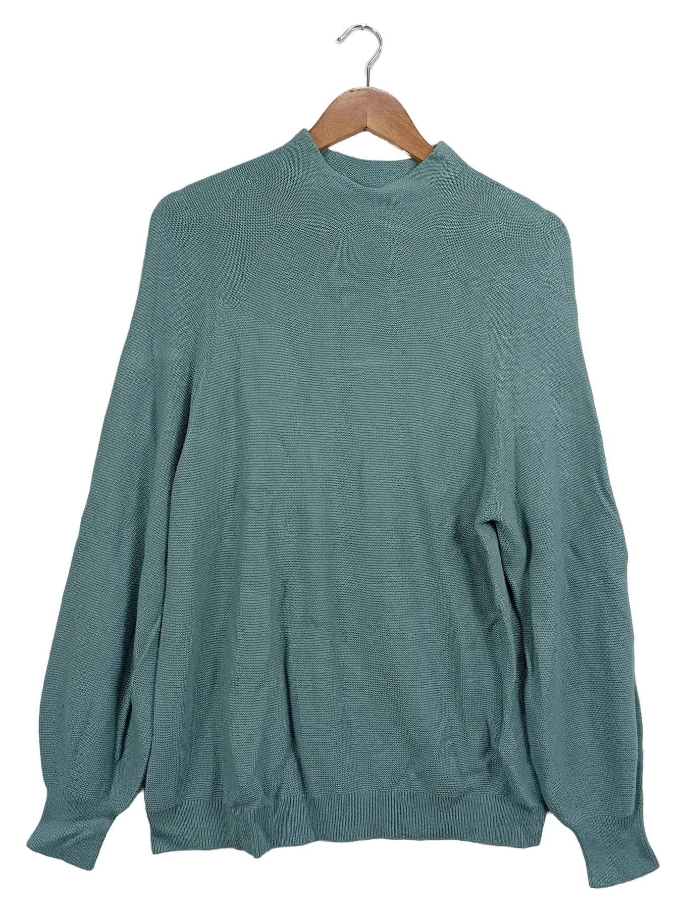 S.OLIVER Damen Pullover Türkis Strickmuster Gr. 42 L Casual Freizeit