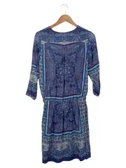 Vorschaubild 2 von Damen Freizeitkleid Gr. 36 S Blau Casual Viskose Muster