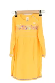 Vorschaubild 1 von Kinder Mädchen Freizeitkleid Gr. 92 Gelb Langarm Grafischer Print