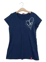 Vorschaubild 1 von EDC Damen T-Shirt Gr. 40/L Blau Casual Print Herz