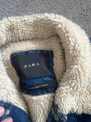 Vorschaubild 4 von Herren Jeansjacke Blau Einheitsgröße Teddyfellkragen Casual