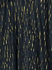 Vorschaubild 3 von Damen Hemdblusenkleid Schwarz Gold Muster Elegant Gr. 34;XS
