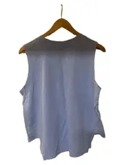 Vorschaubild 2 von Damen Top Shirt Sportlich Blau Gr. 38 M Logo-Print Ärmellos