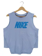 Vorschaubild 1 von Damen Top Shirt Sportlich Blau Gr. 38 M Logo-Print Ärmellos