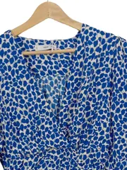 Vorschaubild 4 von Freizeitkleid Blumenmuster Raffungen Rüschen Blau Gr. 36/S