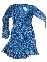 Vorschaubild 2 von Freizeitkleid Blumenmuster Raffungen Rüschen Blau Gr. 36/S