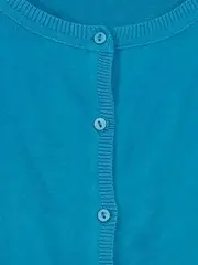 Vorschaubild 2 von Damen Strickjacke Gr. M Türkis Cardigan 3/4-Arm Baumwolle