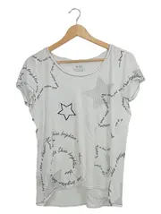 Vorschaubild 1 von EDC Damen T-Shirt Sternenprint Gr. 40/L Weiß Casual Baumwolle