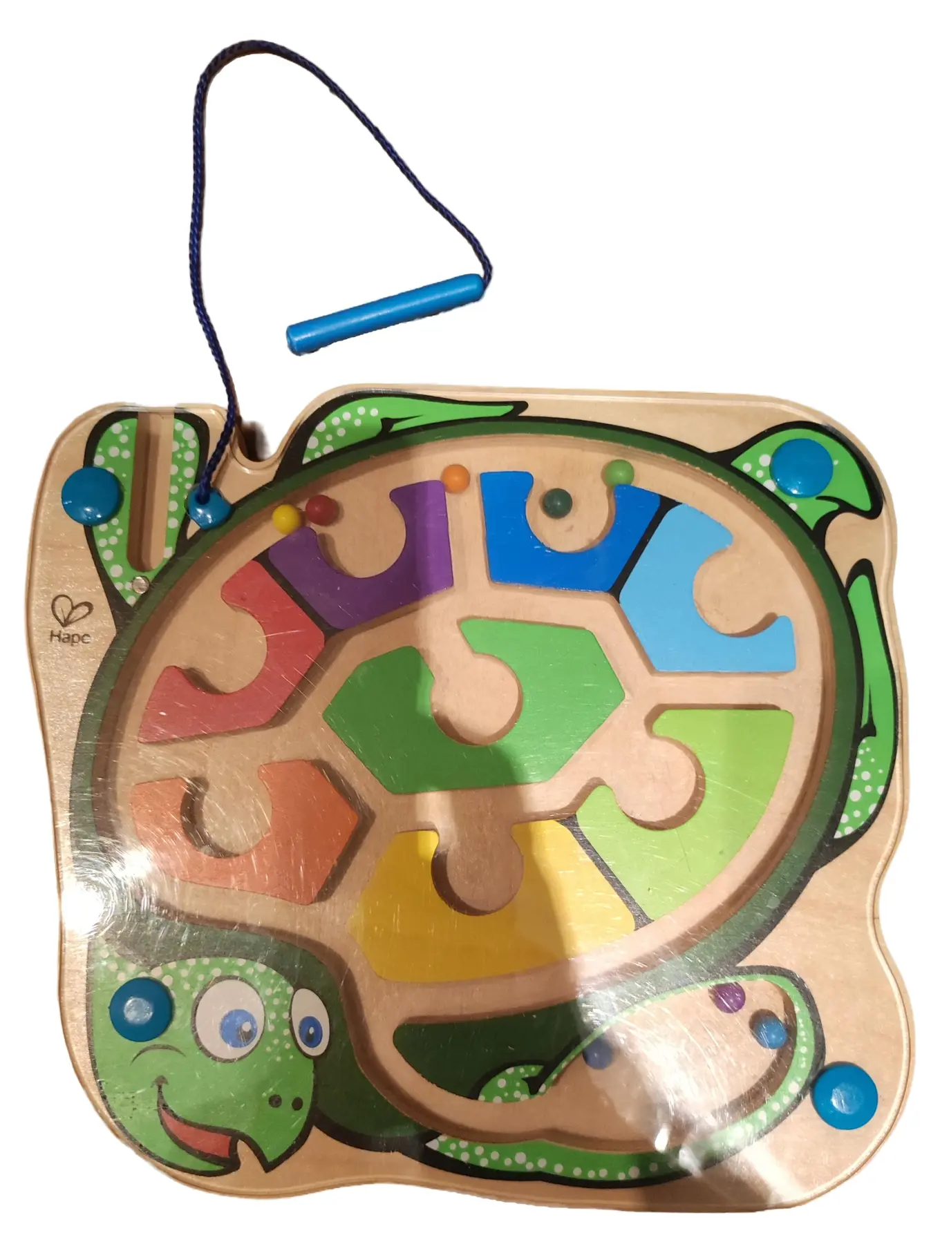 HAPE Motorikschleife Holzspielzeug Schildkröten-Labyrinth Mehrfarbig Kinder
