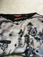 Vorschaubild 4 von Damen Langarmshirt Gr. 32/XXS Mehrfarbig Blumenmuster Casual