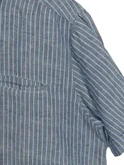 Vorschaubild 2 von Herren Kurzarm Freizeithemd Gestreift Leinen-Mix Gr. 40