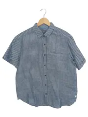 Vorschaubild 1 von Herren Kurzarm Freizeithemd Gestreift Leinen-Mix Gr. 40