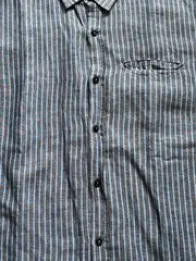 Vorschaubild 3 von Herren Kurzarm Freizeithemd Gestreift Leinen-Mix Gr. 40