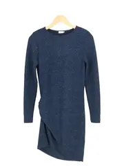 Vorschaubild 1 von Etuikleid Bleistiftkleid Blau Glitzer Raffungen Business Gr. 34 XS