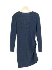 Vorschaubild 2 von Etuikleid Bleistiftkleid Blau Glitzer Raffungen Business Gr. 34 XS