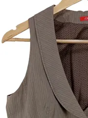 Vorschaubild 4 von Damen Anzugweste Gr. 38/M Braun Gestreift Business Weste