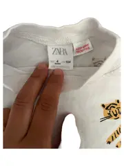 Vorschaubild 4 von Kinder T-Shirt Tiger Muster Gr. 104 Weiß Kurzarm