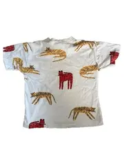 Vorschaubild 3 von Kinder T-Shirt Tiger Muster Gr. 104 Weiß Kurzarm
