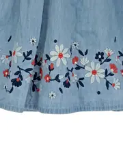 Vorschaubild 2 von Mädchen A-Linienrock Gr. 110 Blau Baumwolle Blumenmuster Casual