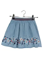 Vorschaubild 1 von Mädchen A-Linienrock Gr. 110 Blau Baumwolle Blumenmuster Casual