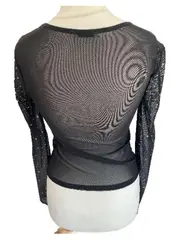 Vorschaubild 2 von Damen Langarmshirt Oberteil Schwarz Gr. 36;S Modisch Strass