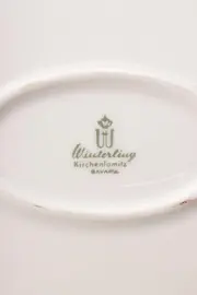 Vorschaubild 2 von Servierplatte Porzellan Weiß Blumenmuster Klassisch Elegant