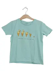Vorschaubild 1 von Kinder T-Shirt Eis-Print Türkis Gr. 104 Bio-Baumwolle