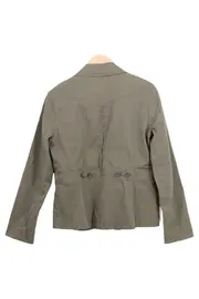 Vorschaubild 2 von Damen Blazer Gr. 40/L Casual Grün Gestreift Baumwolle