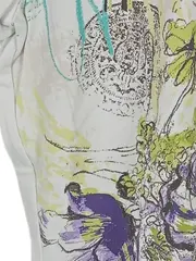 Vorschaubild 3 von Damen T-Shirt Gr. 38 Kurzarm Grafik Print Weiß Casual Baumwolle