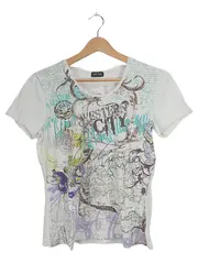 Vorschaubild 1 von Damen T-Shirt Gr. 38 Kurzarm Grafik Print Weiß Casual Baumwolle