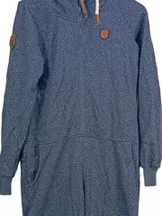Vorschaubild 4 von Damen Jumpsuit Overall Gr. M Blau Punkte Kapuze Baumwolle