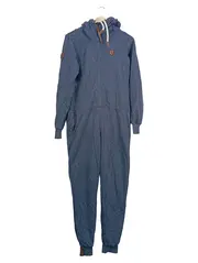 Vorschaubild 1 von Damen Jumpsuit Overall Gr. M Blau Punkte Kapuze Baumwolle