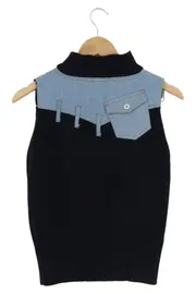 Vorschaubild 2 von Damen Pullunder Gr. 36;S Schwarz Casual Modisch Rollkragen