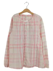 Vorschaubild 1 von Damen Bluse Gr. M kariert rosa weiß Baumwolle Langarm