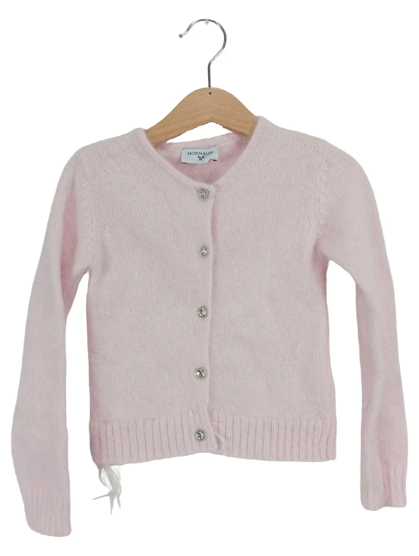 MONNALISA Kinder Strickjacke Rosa Einheitsgröße Elegant Federn