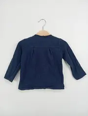 Vorschaubild 4 von Kinder Pullover Gr. 98 Blau Casual Langarm Lochmuster Baby Mädchen