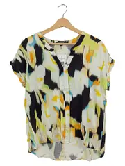 Vorschaubild 1 von Damen Bluse Kurzarm Abstrakt Mehrfarbig Gr. 42