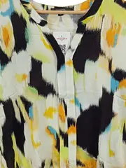 Vorschaubild 3 von Damen Bluse Kurzarm Abstrakt Mehrfarbig Gr. 42