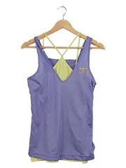 Vorschaubild 1 von Sport Top Damen Gr. L Mesh Tank Top Lila Gelb Retro Fitness