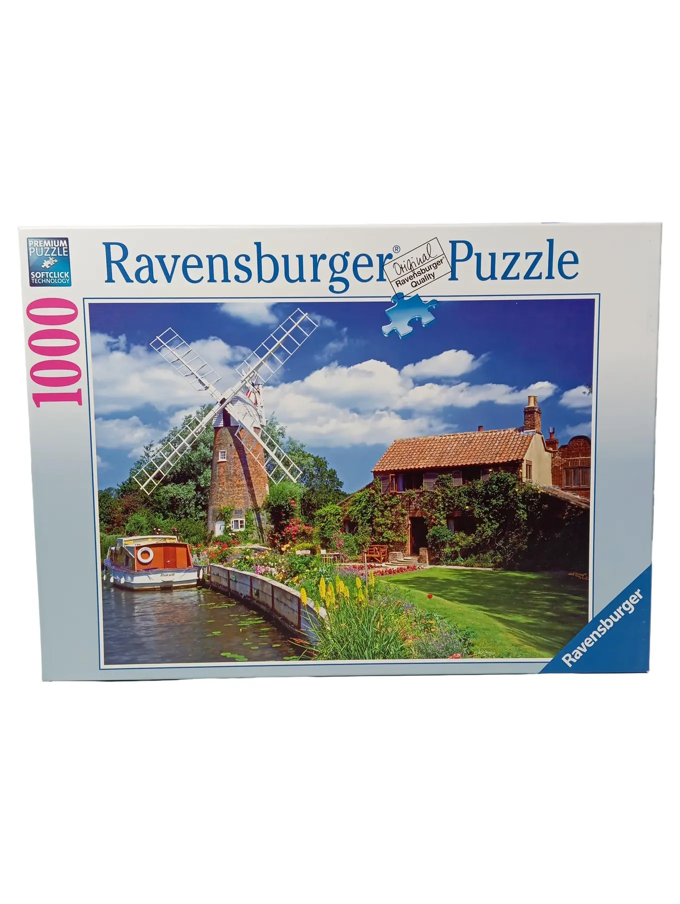 RAVENSBURGER Puzzle 1000 Teile Idyllische Windmühle Landschaft Boot ab 8 Jahre