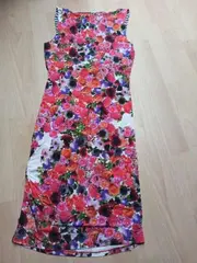 Vorschaubild 2 von Damen Sommerkleid Blumenmuster Gr. 36/S Mehrfarbig Viskose