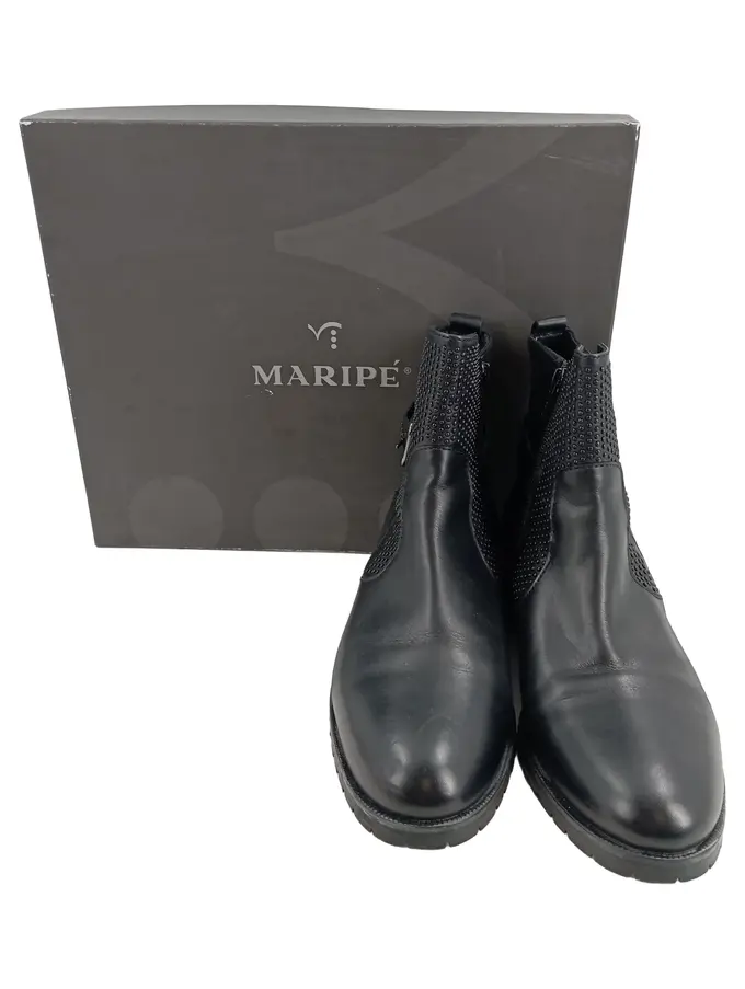 MARIPÉ Stiefelette Damen 39,5 Schwarz Elegant Leder Boots